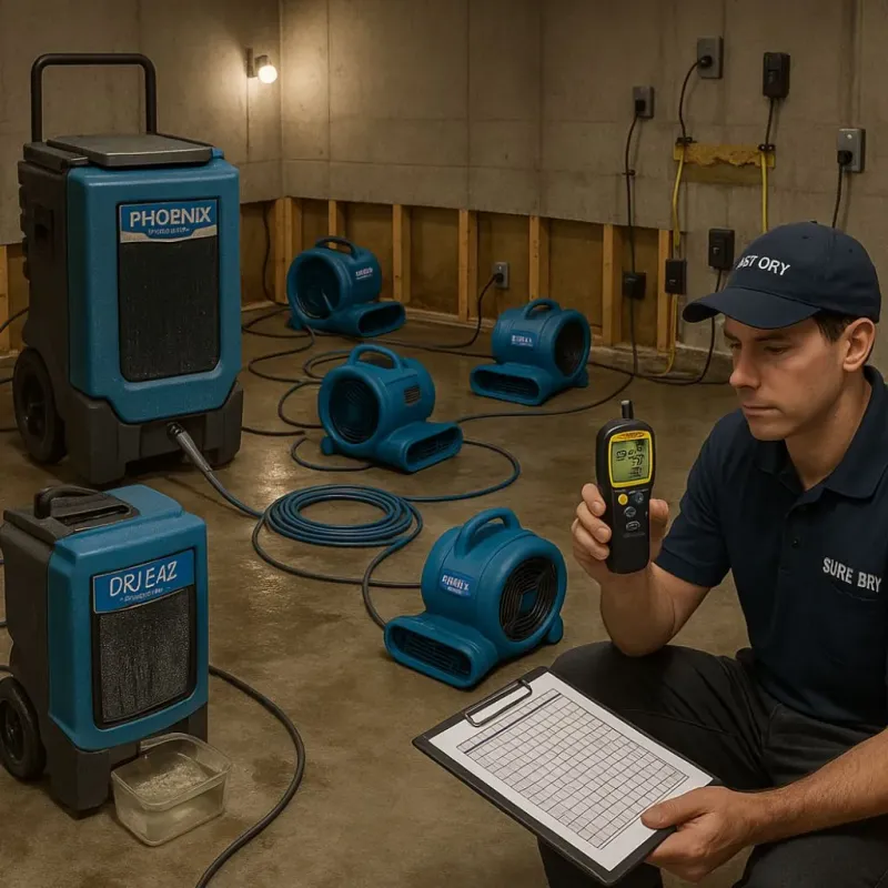 Structural Drying and Dehumidification process in Brookdale, NJ